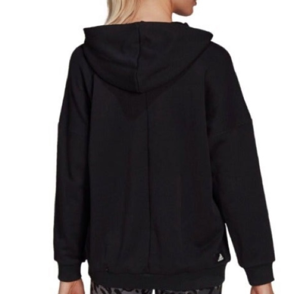 NWT Adidas future icons oversized pullover hoodie black and gray sweatshirt XS​​ - Picture 11 of 13